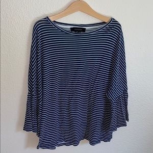 Navy white striped top